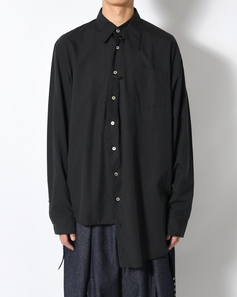 ASYMMETRY DRESS SHIRT -BLACK-