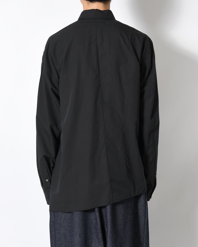 ASYMMETRY DRESS SHIRT -BLACK-
