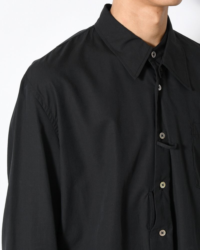 ASYMMETRY DRESS SHIRT -BLACK-
