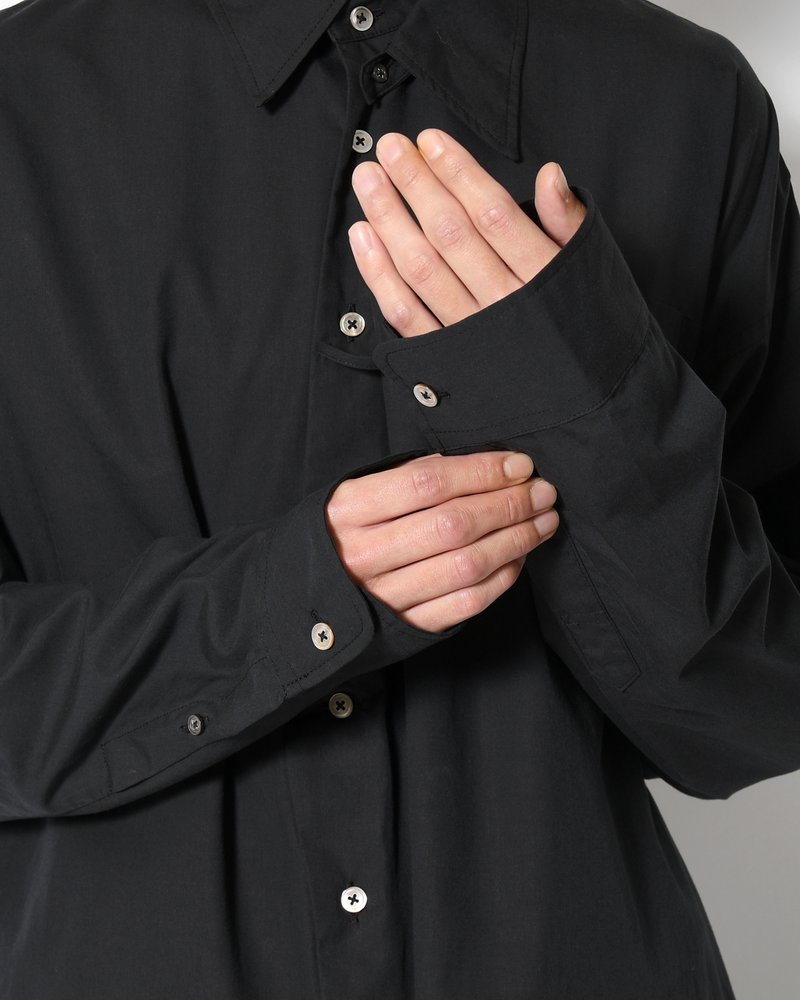 ASYMMETRY DRESS SHIRT -BLACK-