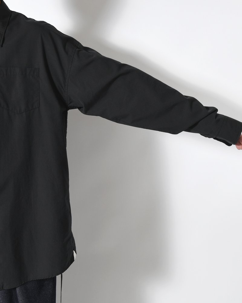ASYMMETRY DRESS SHIRT -BLACK-