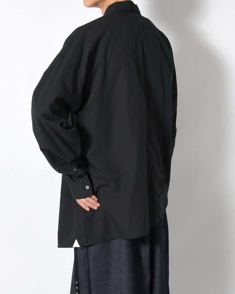 ASYMMETRY DRESS SHIRT -BLACK-