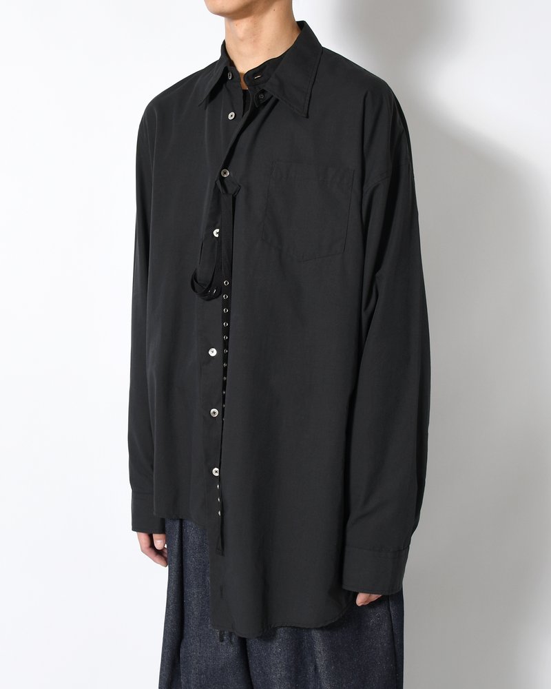 ASYMMETRY DRESS SHIRT -BLACK-