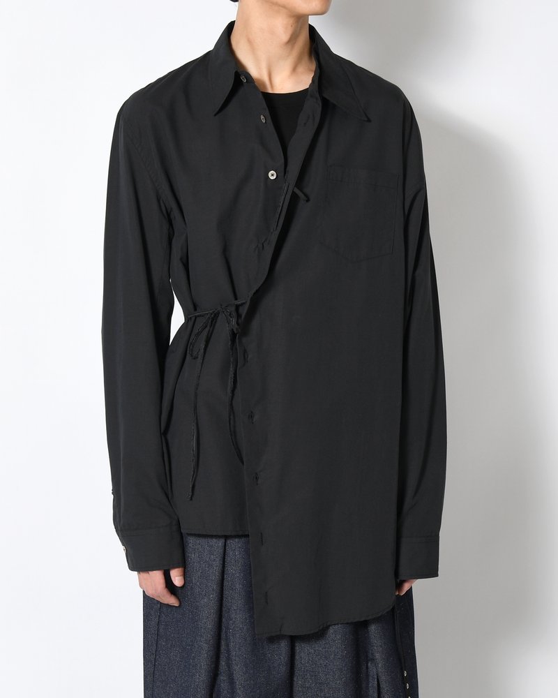 ASYMMETRY DRESS SHIRT -BLACK-