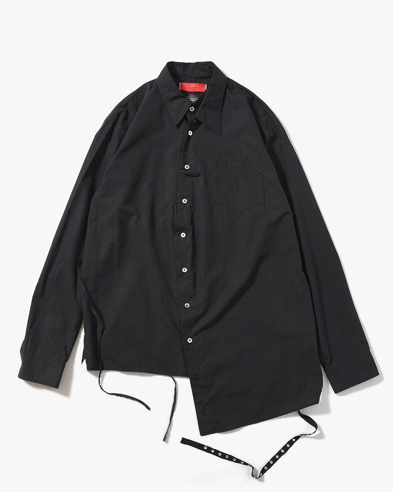 ASYMMETRY DRESS SHIRT -BLACK-
