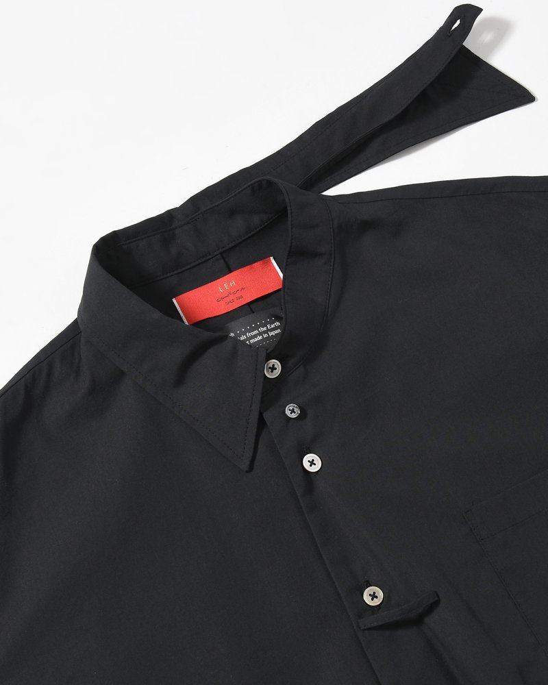 ASYMMETRY DRESS SHIRT -BLACK-
