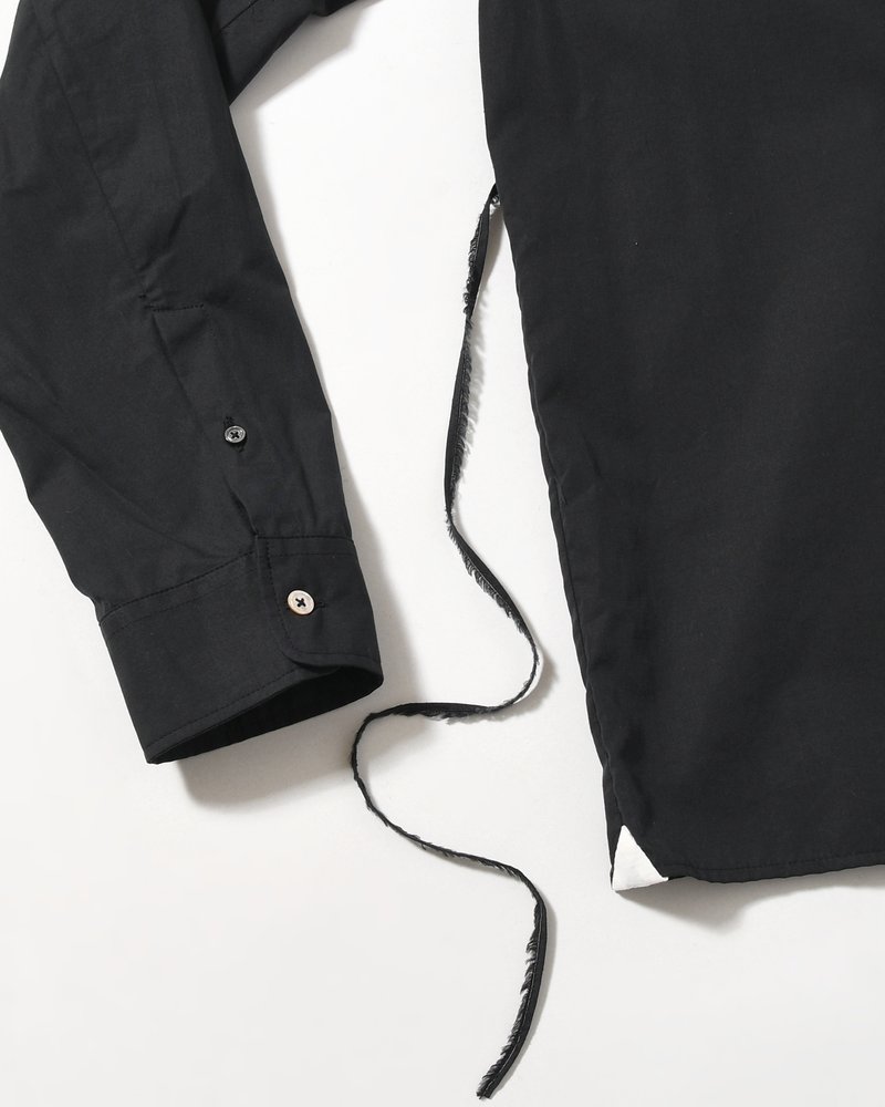 ASYMMETRY DRESS SHIRT -BLACK-