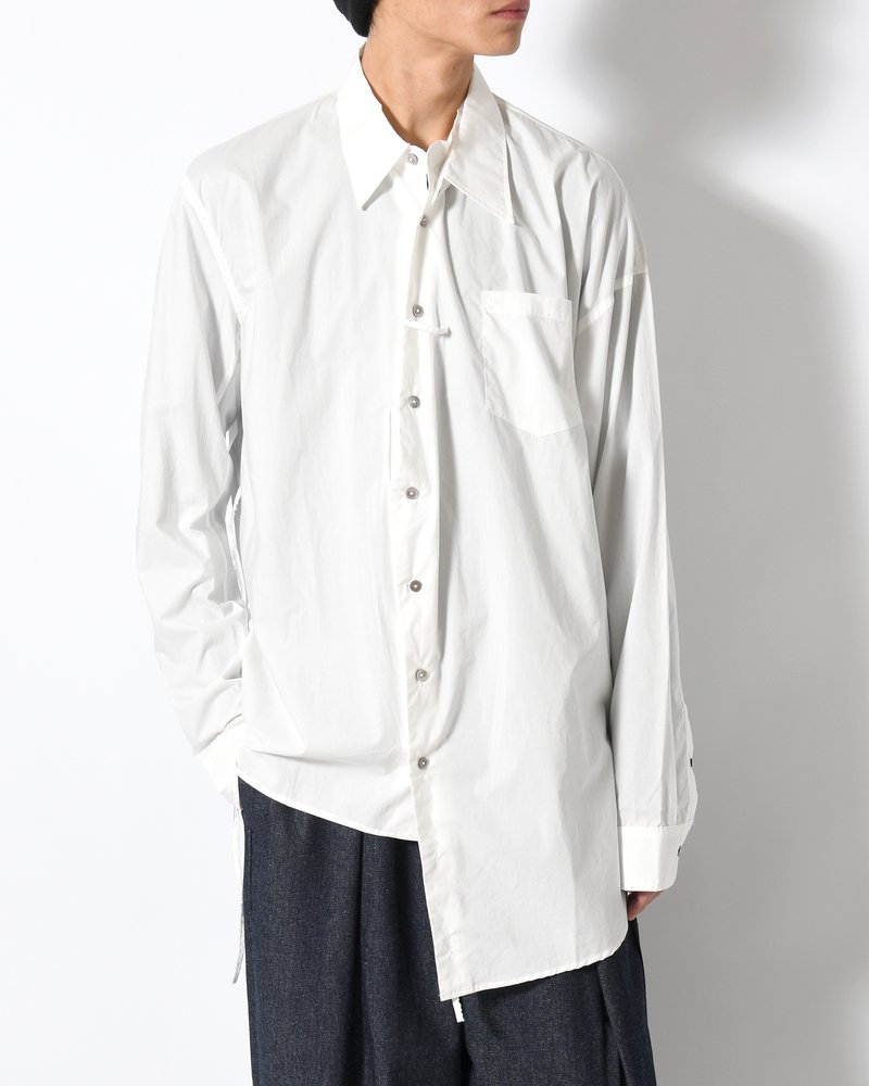 ASYMMETRY DRESS SHIRT -WHITE-