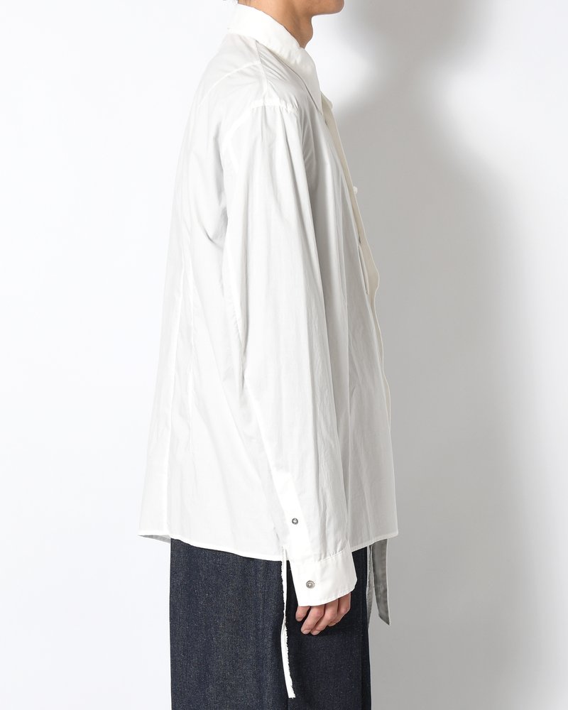 ASYMMETRY DRESS SHIRT -WHITE-