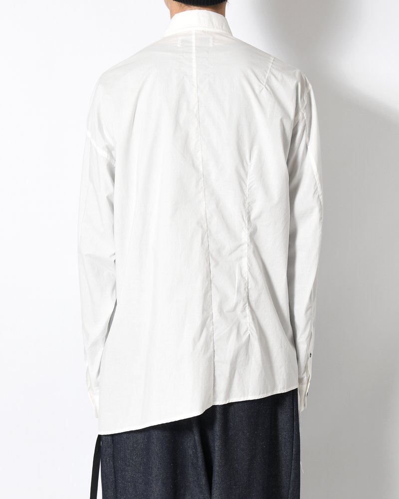 ASYMMETRY DRESS SHIRT -WHITE-