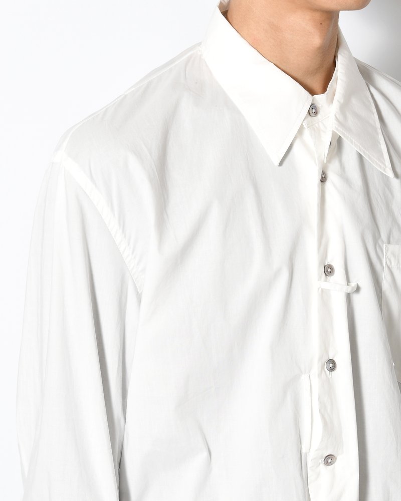 ASYMMETRY DRESS SHIRT -WHITE-