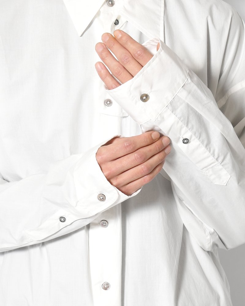 ASYMMETRY DRESS SHIRT -WHITE-