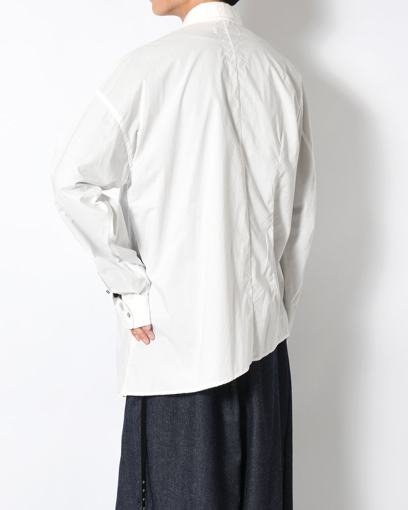 ASYMMETRY DRESS SHIRT -WHITE-