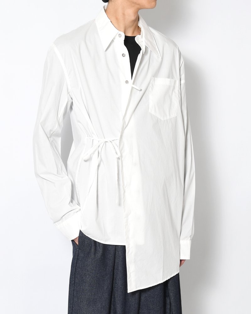 ASYMMETRY DRESS SHIRT -WHITE-