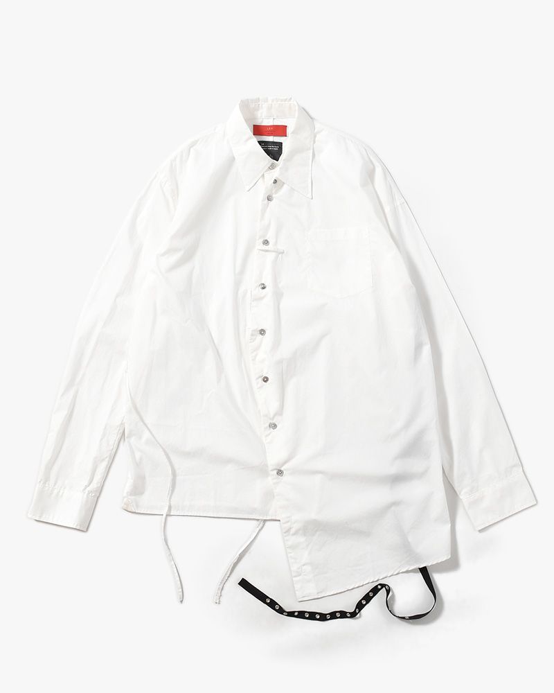 ASYMMETRY DRESS SHIRT -WHITE-