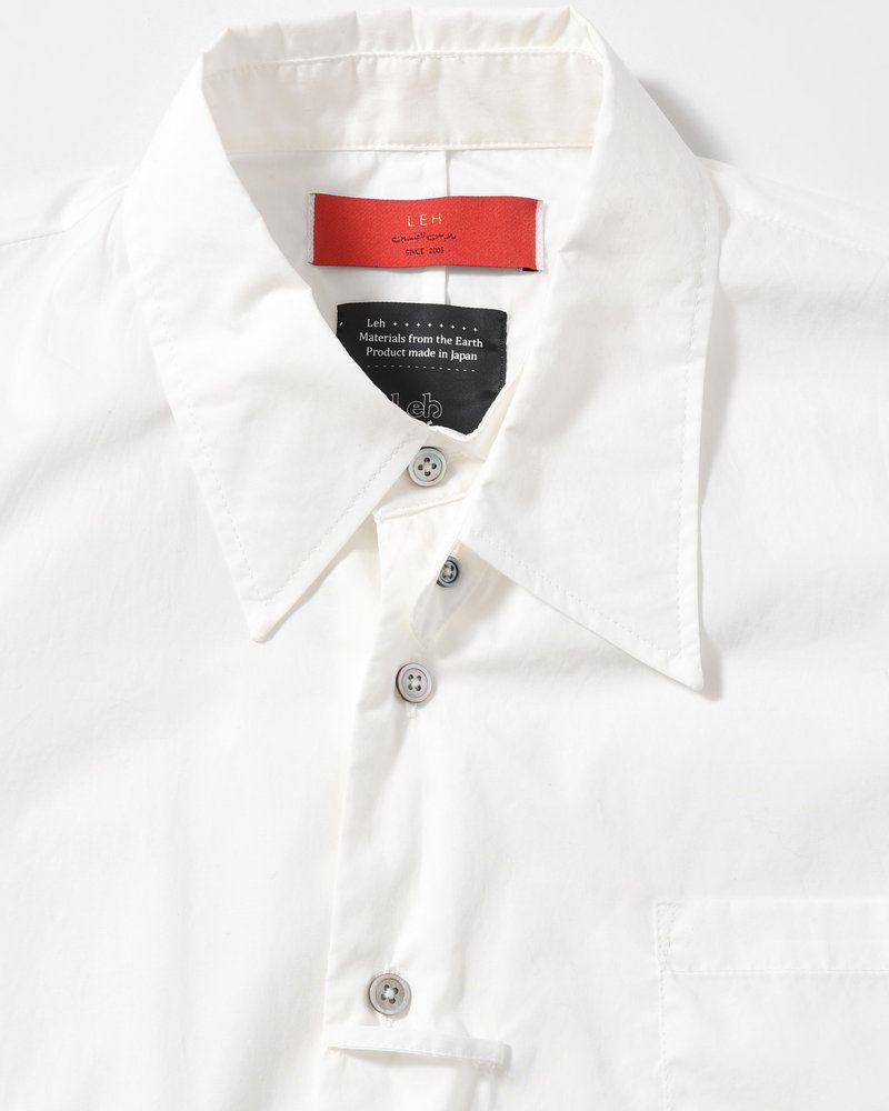ASYMMETRY DRESS SHIRT -WHITE-