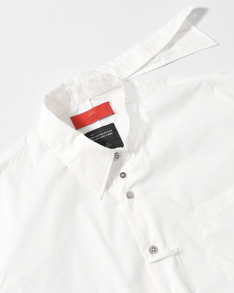 ASYMMETRY DRESS SHIRT -WHITE-
