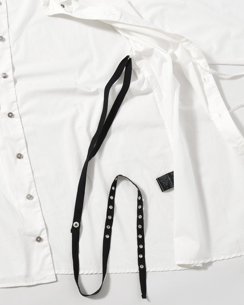 ASYMMETRY DRESS SHIRT -WHITE-