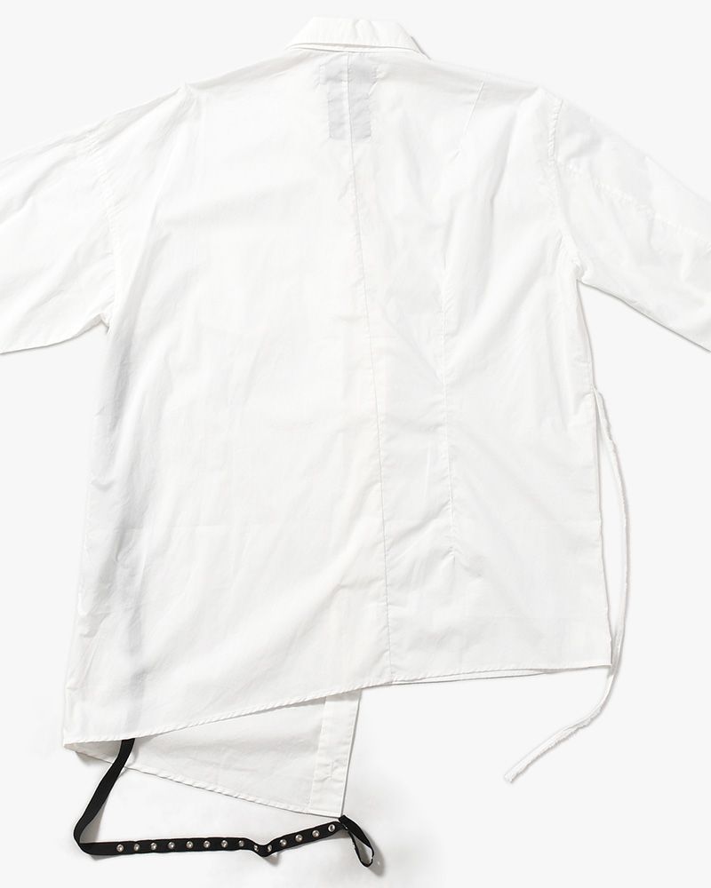 ASYMMETRY DRESS SHIRT -WHITE-