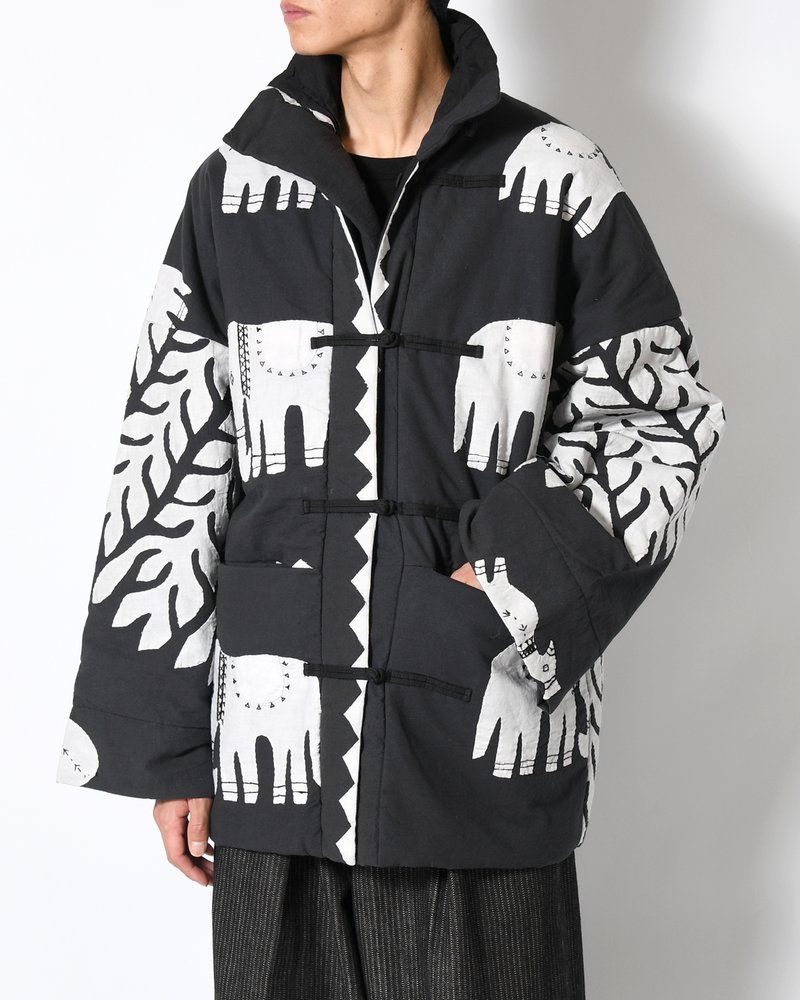 QUILTING CHINA JACKET -BLACK×WHITE-