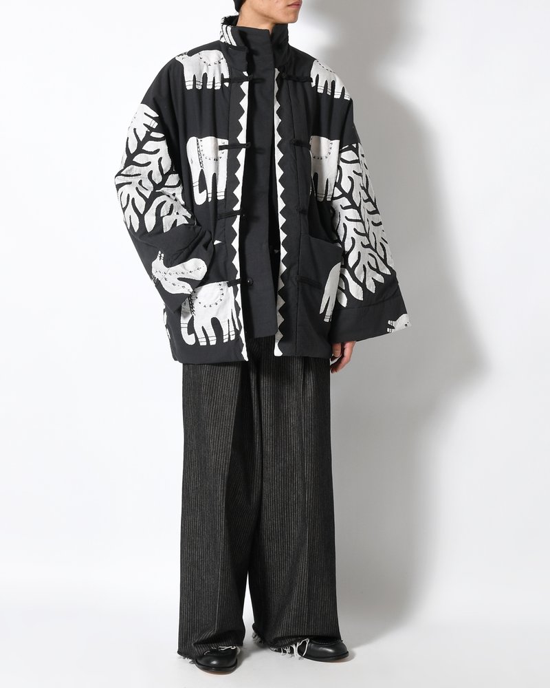 QUILTING CHINA JACKET -BLACK×WHITE-