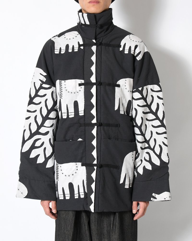 QUILTING CHINA JACKET -BLACK×WHITE-