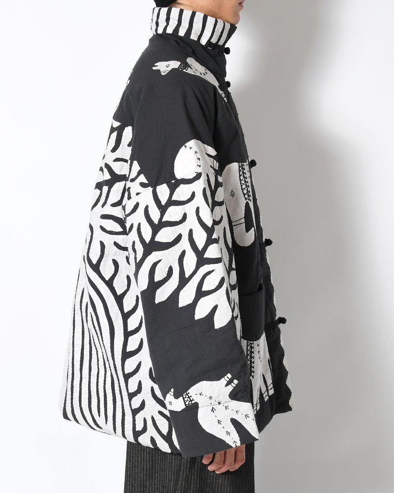 QUILTING CHINA JACKET -BLACK×WHITE-