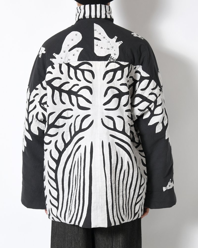 QUILTING CHINA JACKET -BLACK×WHITE-