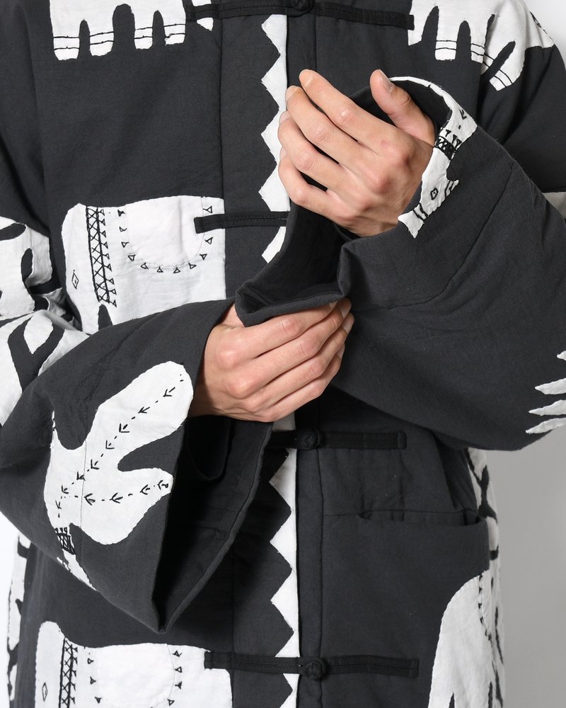 QUILTING CHINA JACKET -BLACK×WHITE-