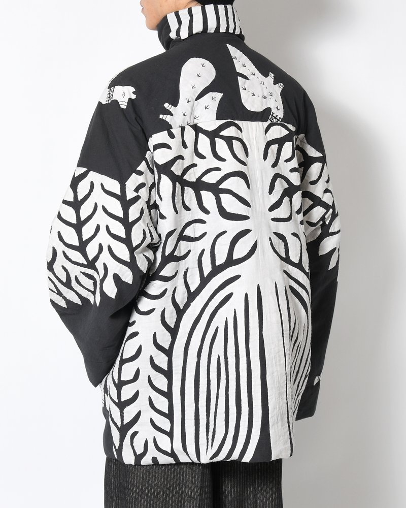 QUILTING CHINA JACKET -BLACK×WHITE-