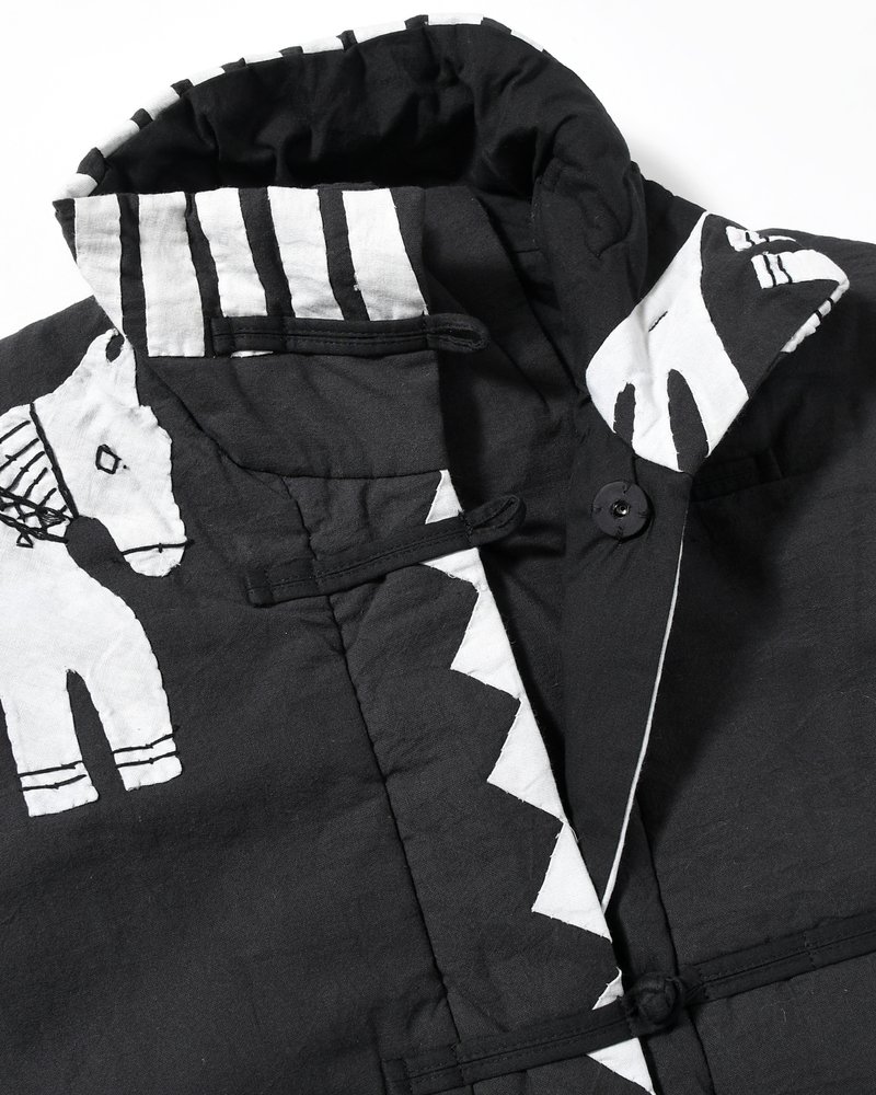 QUILTING CHINA JACKET -BLACK×WHITE-
