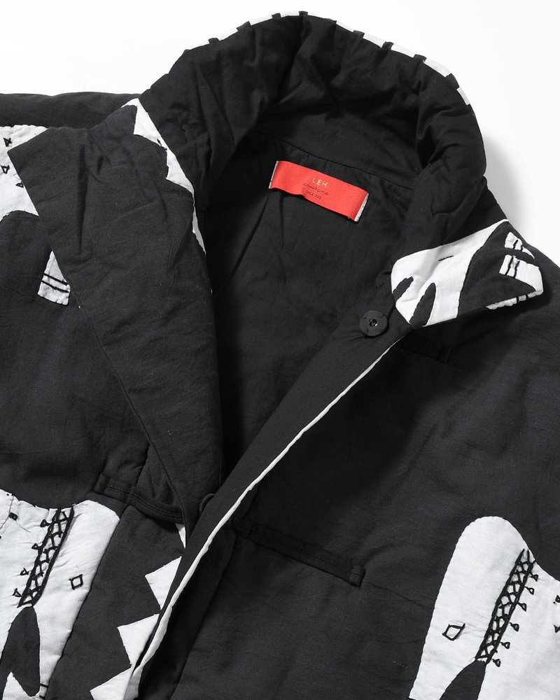 QUILTING CHINA JACKET -BLACK×WHITE-