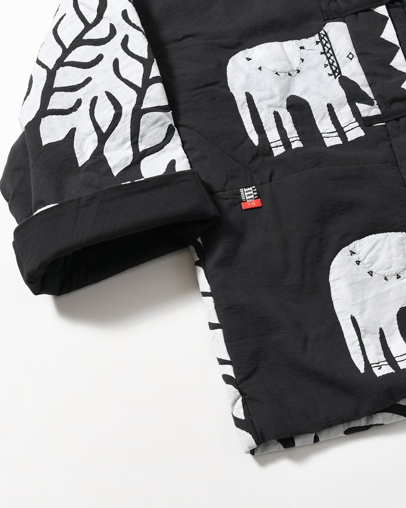 QUILTING CHINA JACKET -BLACK×WHITE-