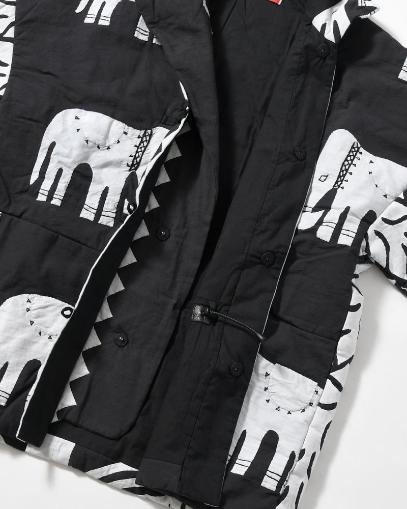QUILTING CHINA JACKET -BLACK×WHITE-