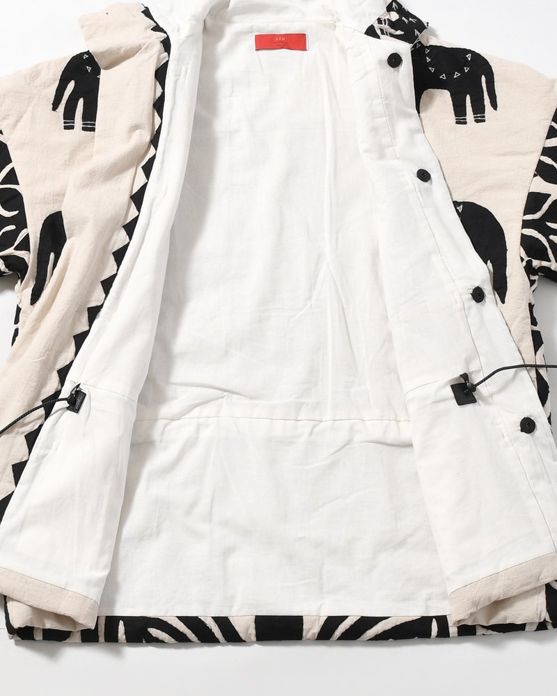 QUILTING CHINA JACKET -WHITE×BLACK-