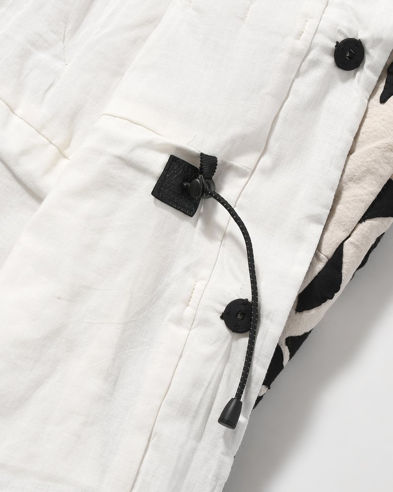 QUILTING CHINA JACKET -WHITE×BLACK-