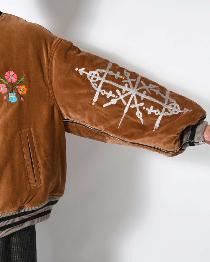EMBROIDERY SKA REVERSIBLE BLOUSON -CAMEL×BLACK-