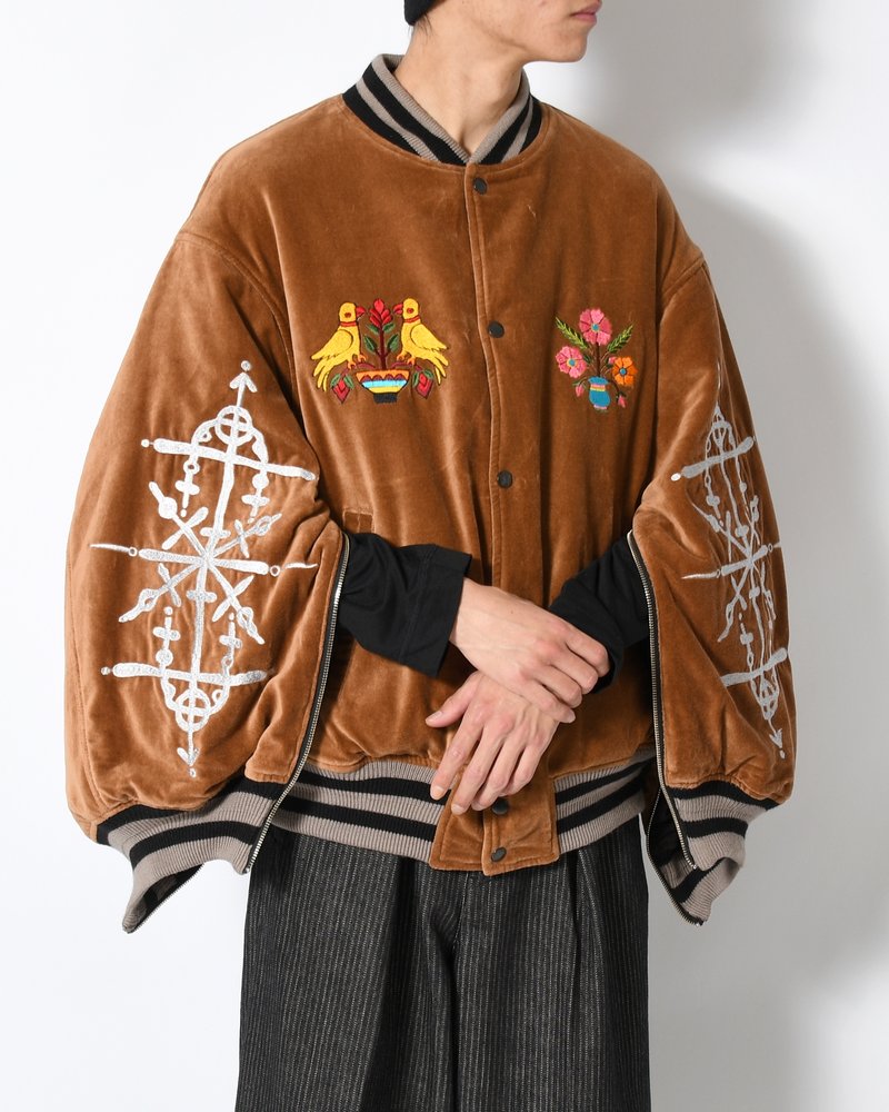 EMBROIDERY SKA REVERSIBLE BLOUSON -CAMEL×BLACK-