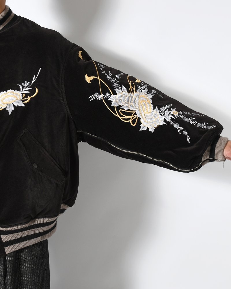EMBROIDERY SKA REVERSIBLE BLOUSON -CAMEL×BLACK-