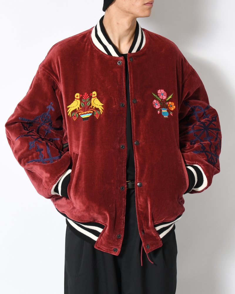 EMBROIDERY SKA REVERSIBLE BLOUSON -WINE RED×BLACK-