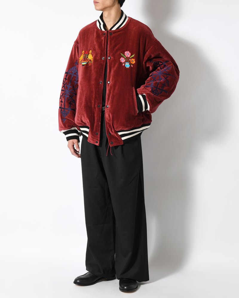 EMBROIDERY SKA REVERSIBLE BLOUSON -WINE RED×BLACK-
