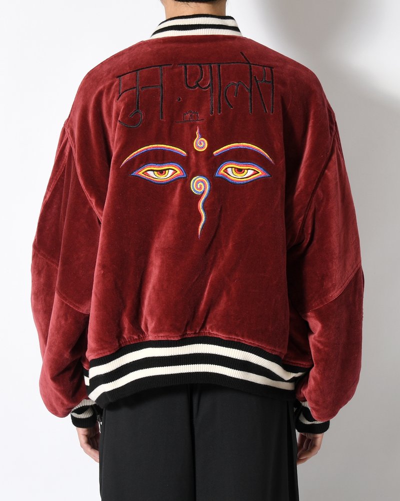 EMBROIDERY SKA REVERSIBLE BLOUSON -WINE RED×BLACK-