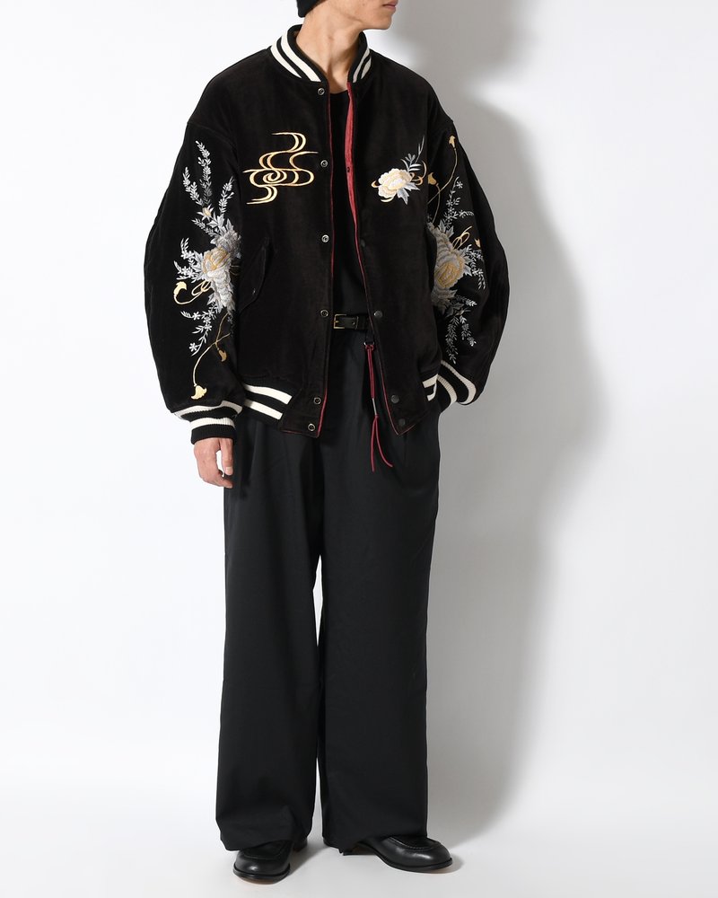 EMBROIDERY SKA REVERSIBLE BLOUSON -WINE RED×BLACK-