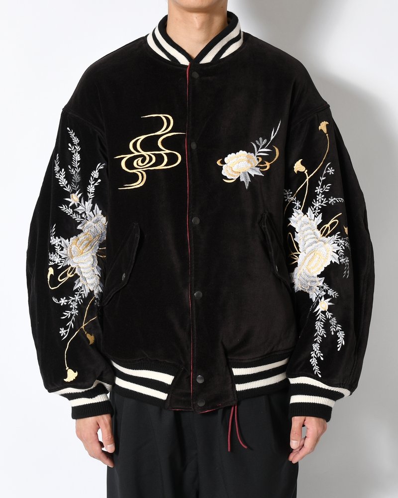 EMBROIDERY SKA REVERSIBLE BLOUSON -WINE RED×BLACK-