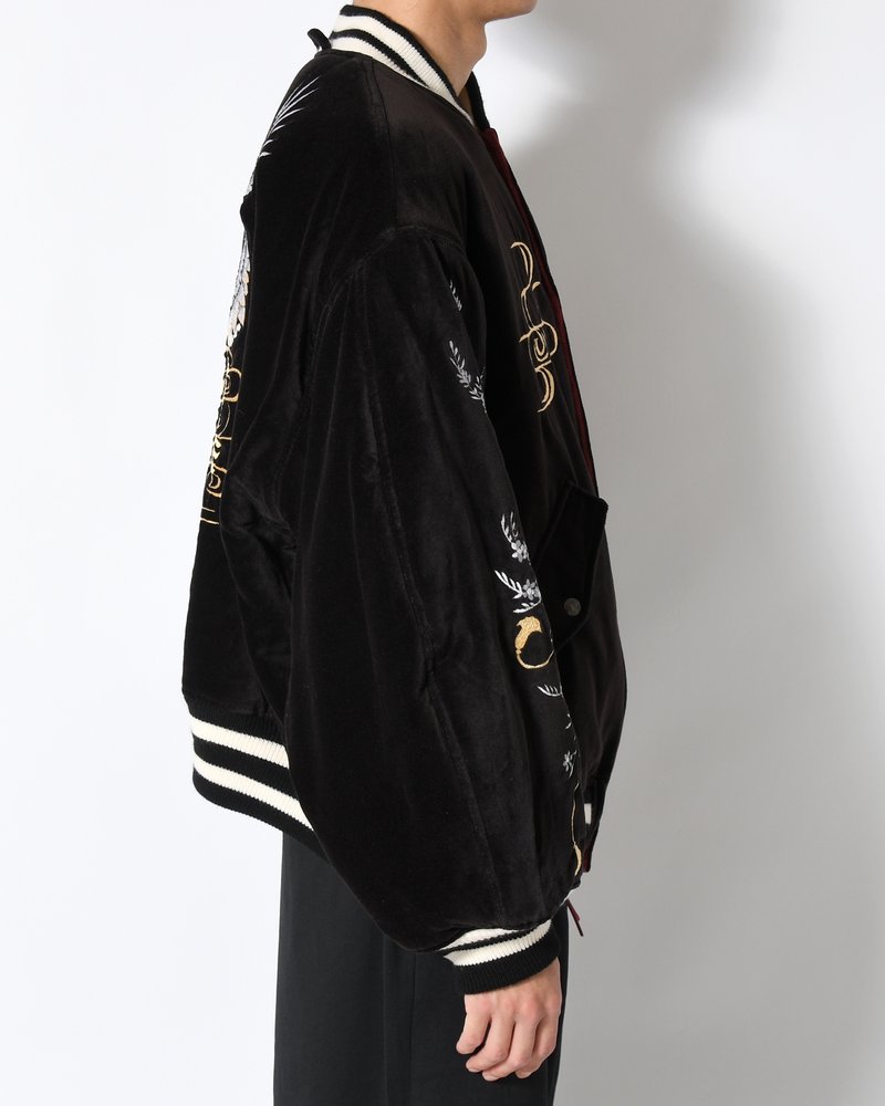 EMBROIDERY SKA REVERSIBLE BLOUSON -WINE RED×BLACK-