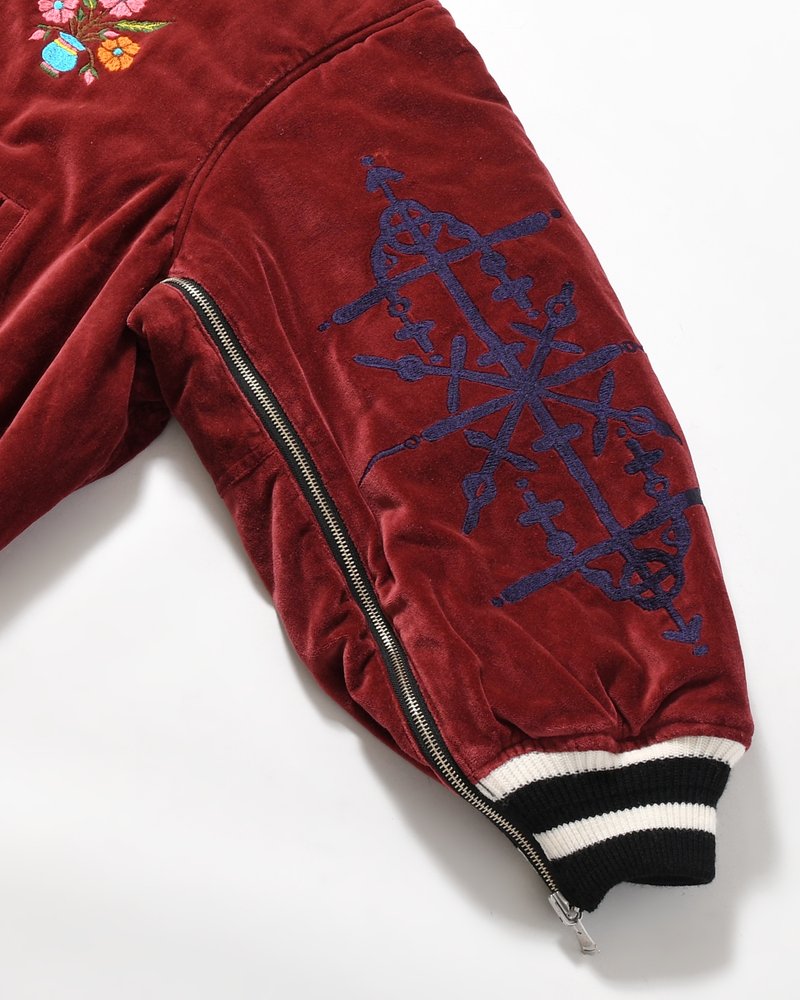 EMBROIDERY SKA REVERSIBLE BLOUSON -WINE RED×BLACK-