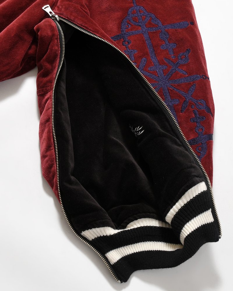 EMBROIDERY SKA REVERSIBLE BLOUSON -WINE RED×BLACK-