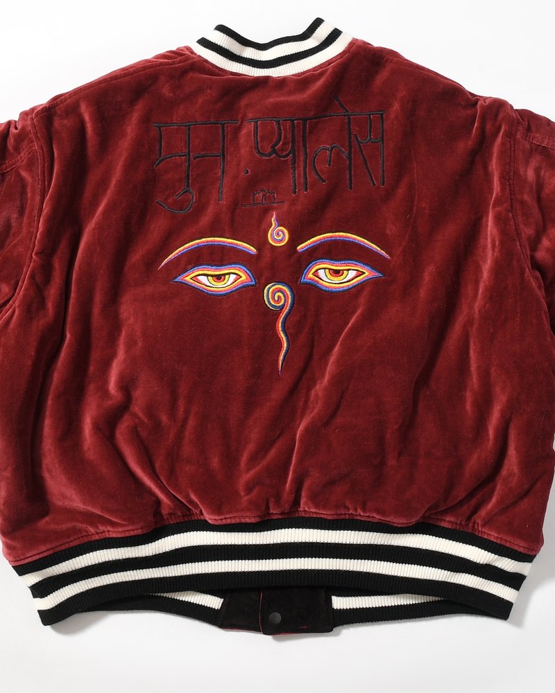 EMBROIDERY SKA REVERSIBLE BLOUSON -WINE RED×BLACK-