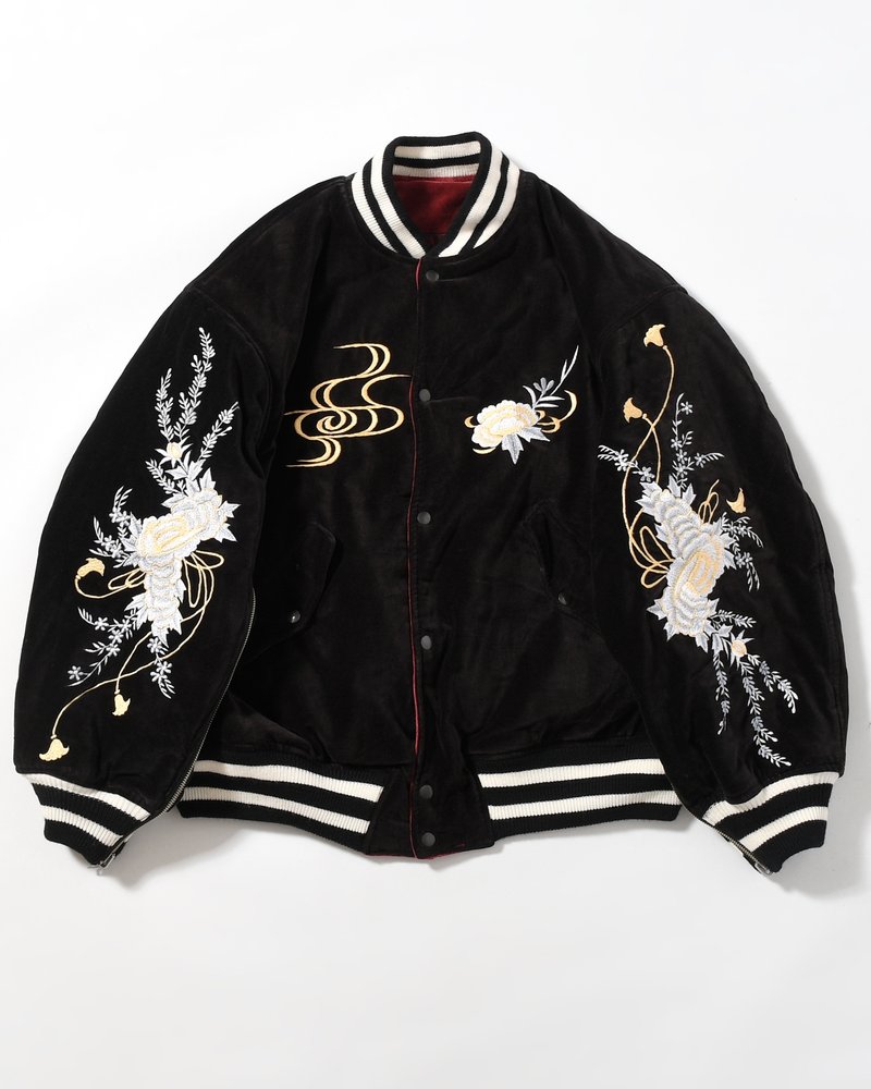 EMBROIDERY SKA REVERSIBLE BLOUSON -WINE RED×BLACK-