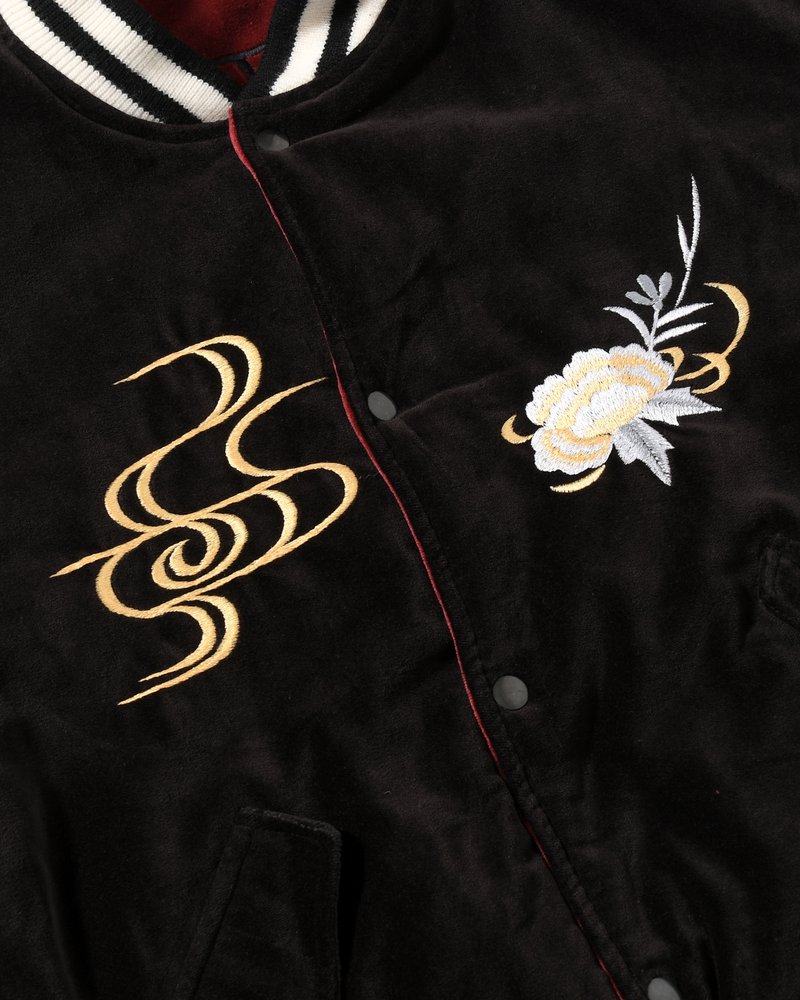 EMBROIDERY SKA REVERSIBLE BLOUSON -WINE RED×BLACK-